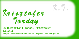 krisztofer torday business card